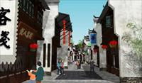徽州文化商业街区su精品建筑与景观设计模型的下载地址,sketchup草图大师模型,建筑室内,园林建筑装饰设计素材