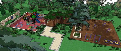 精品宅间儿童公园 小游园与儿童广场的景观设计模型